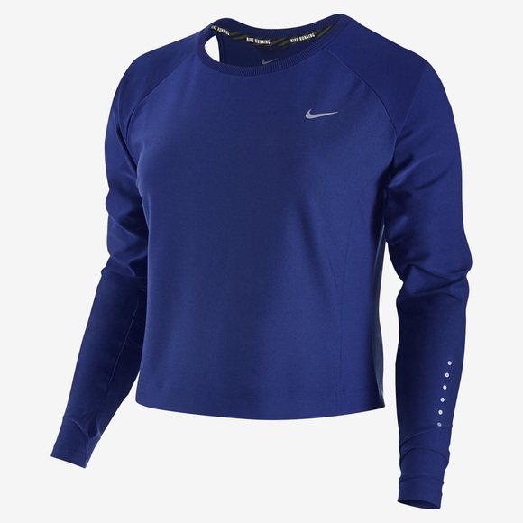 Nike Tops - Nike Blue Run Free Long Sleeve Crop Crew • Medium